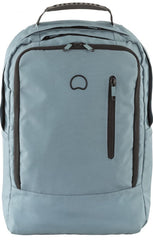 Delsey light blue casual laptop backpack front view