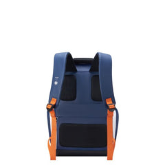 Back view showing padded straps of Delsey backpack