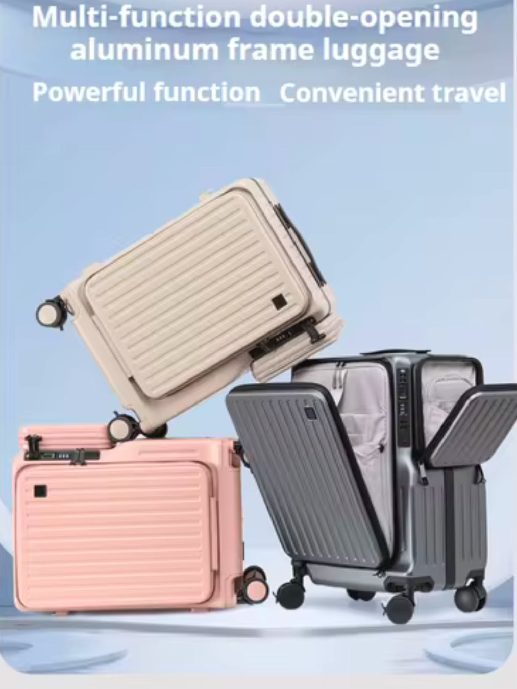 Victoria Aluminium frame double side opening luggage