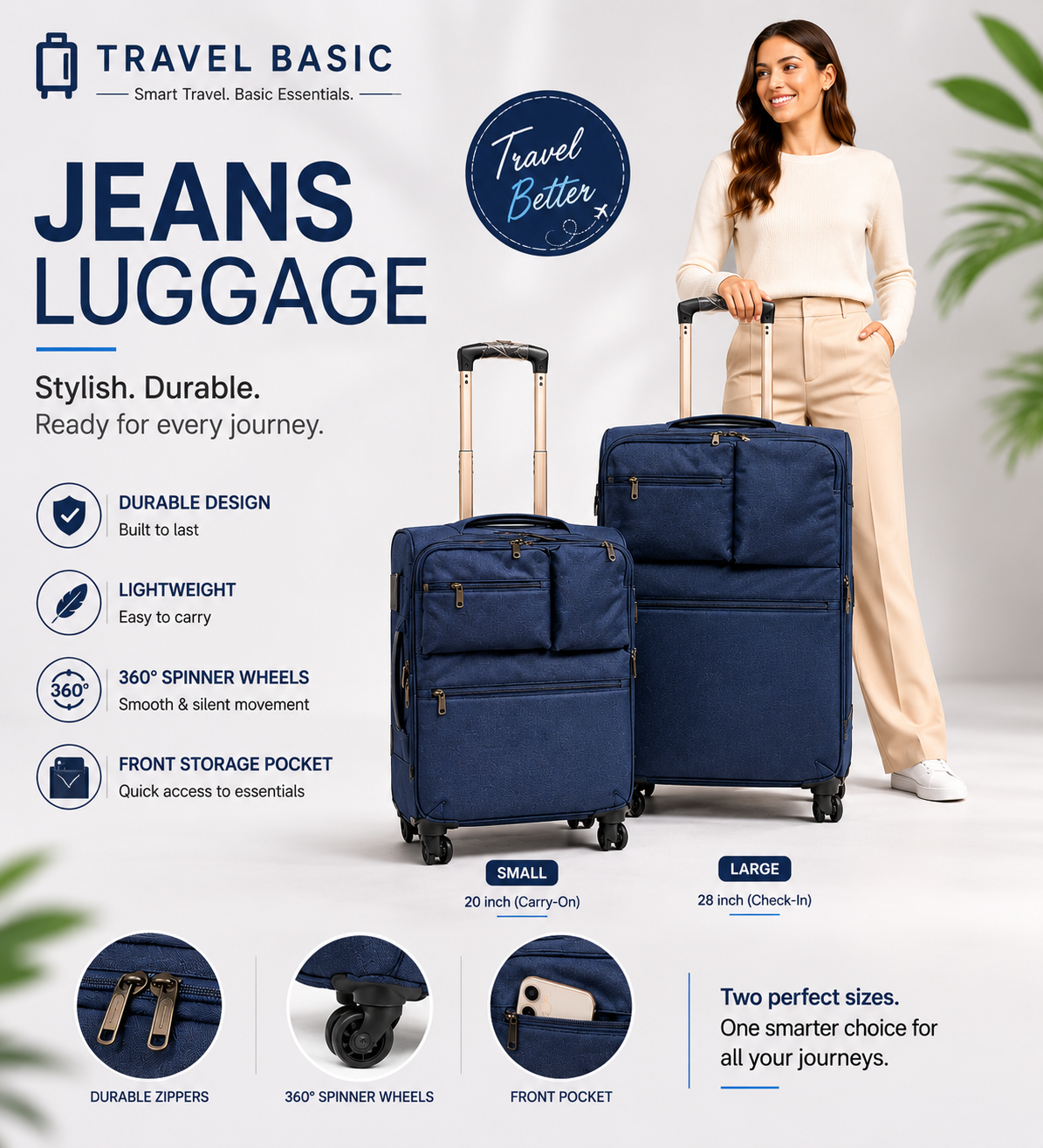 Travel Basic Jeans luggage