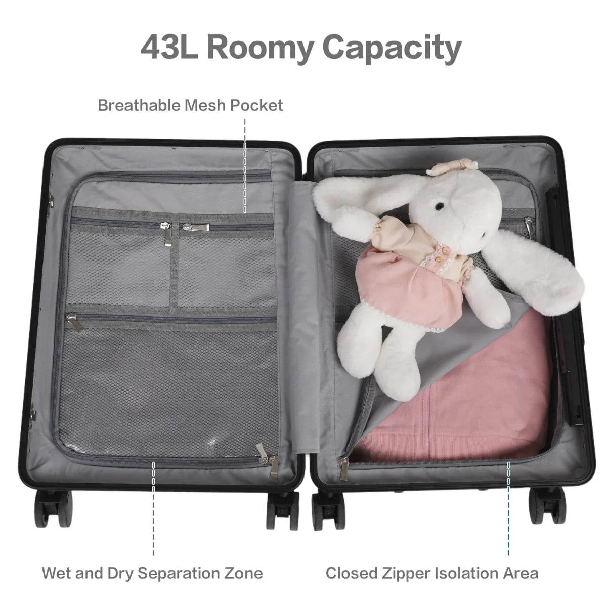 ALUMINIUM FRAME CARRY-ON LUGGAGE WITH SEAT FOR KIDS